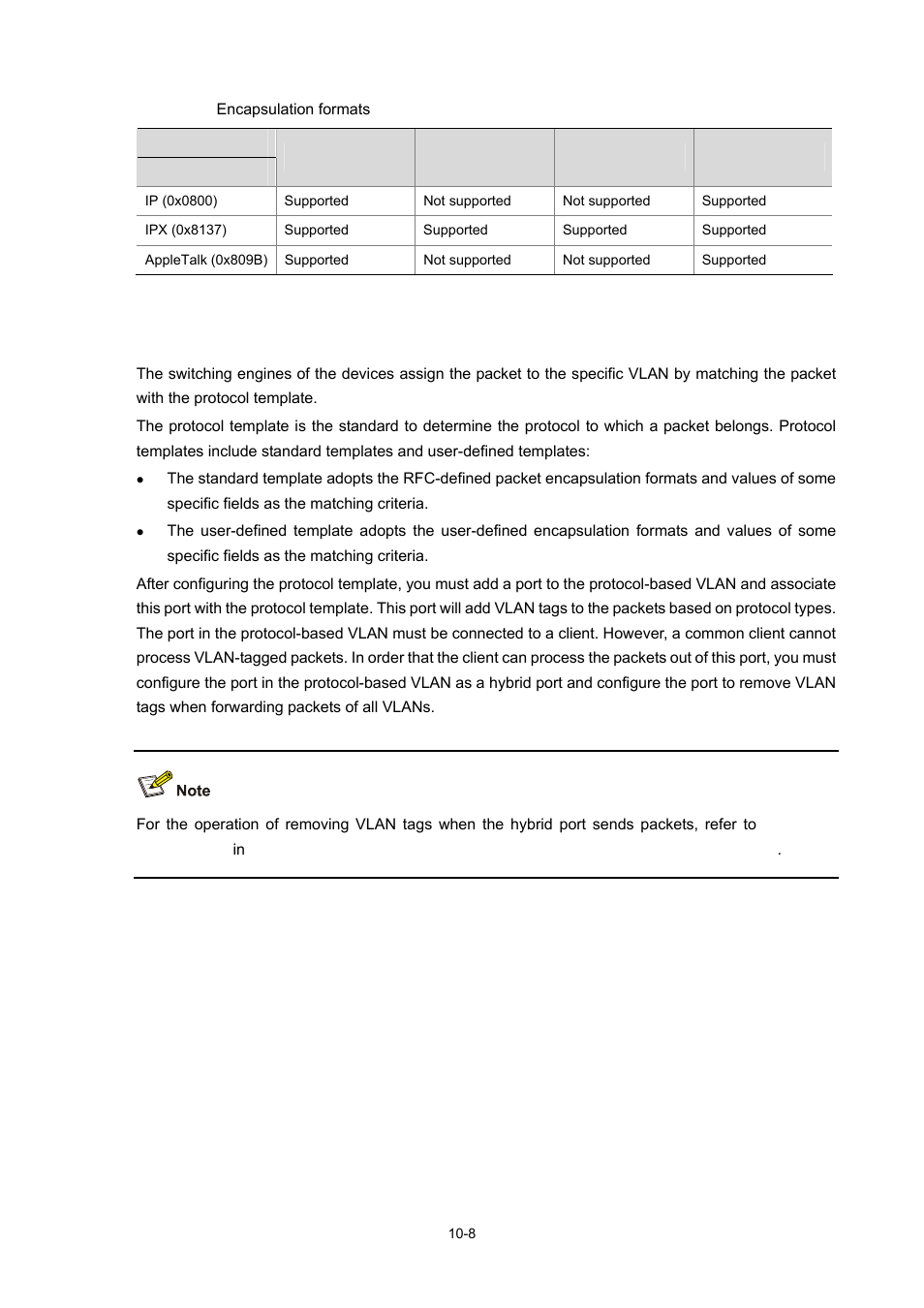 Implementation of protocol-based vlan, Implementation of protocol-based vlan -8 | H3C Technologies H3C WX3000 Series Unified Switches User Manual | Page 81 / 686