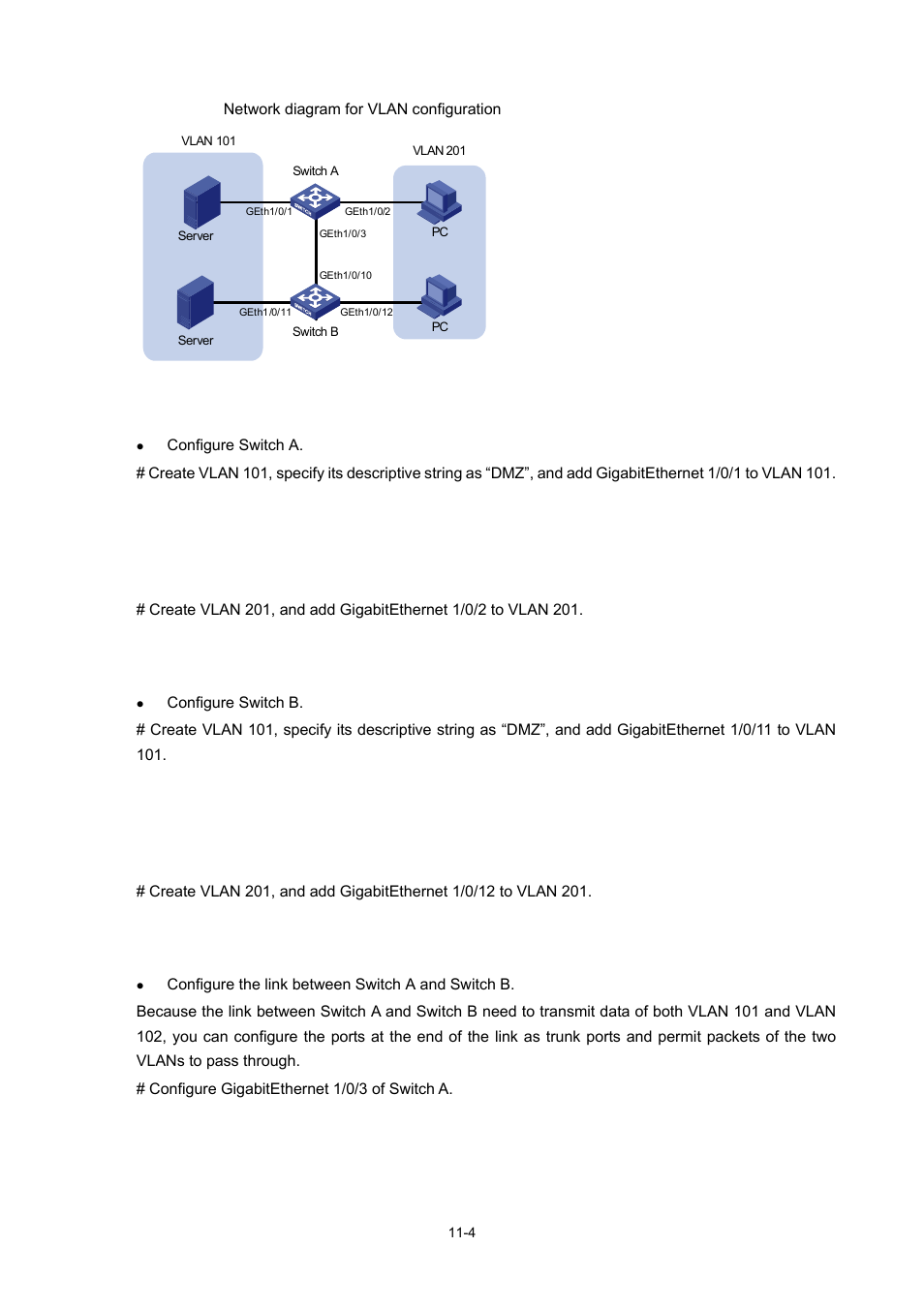 Configuration procedure | H3C Technologies H3C WX3000 Series Unified Switches User Manual | Page 85 / 686