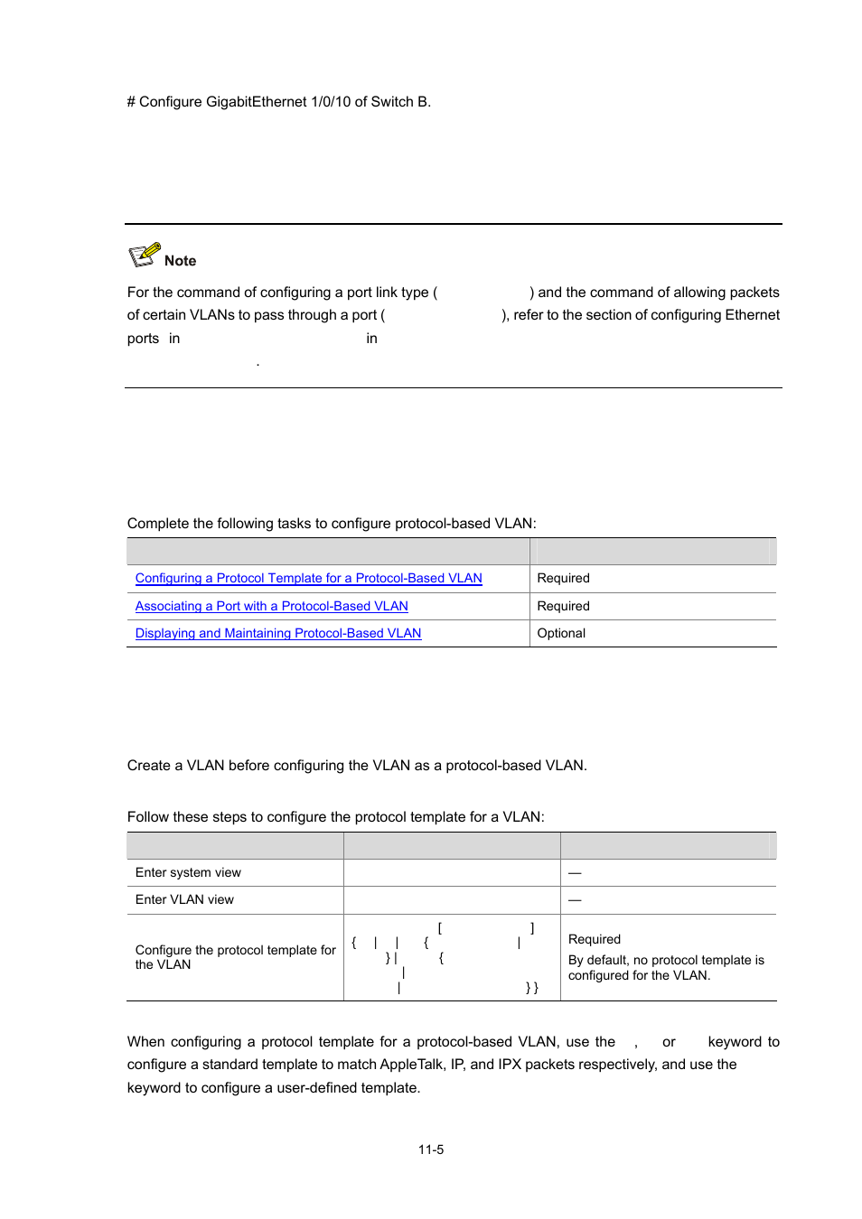 Configuring a protocol-based vlan, Configuration task list, Configuration prerequisites | Configuration procedure | H3C Technologies H3C WX3000 Series Unified Switches User Manual | Page 86 / 686