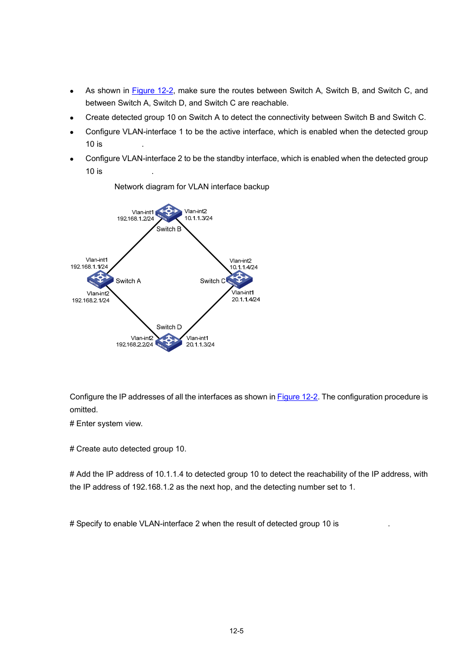 Network requirements, Configuration procedure | H3C Technologies H3C WX3000 Series Unified Switches User Manual | Page 95 / 686