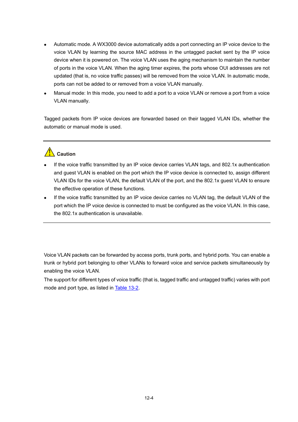 Support for voice vlan on various ports, Support for voice vlan on various ports -4 | H3C Technologies H3C WX3000 Series Unified Switches User Manual | Page 99 / 686