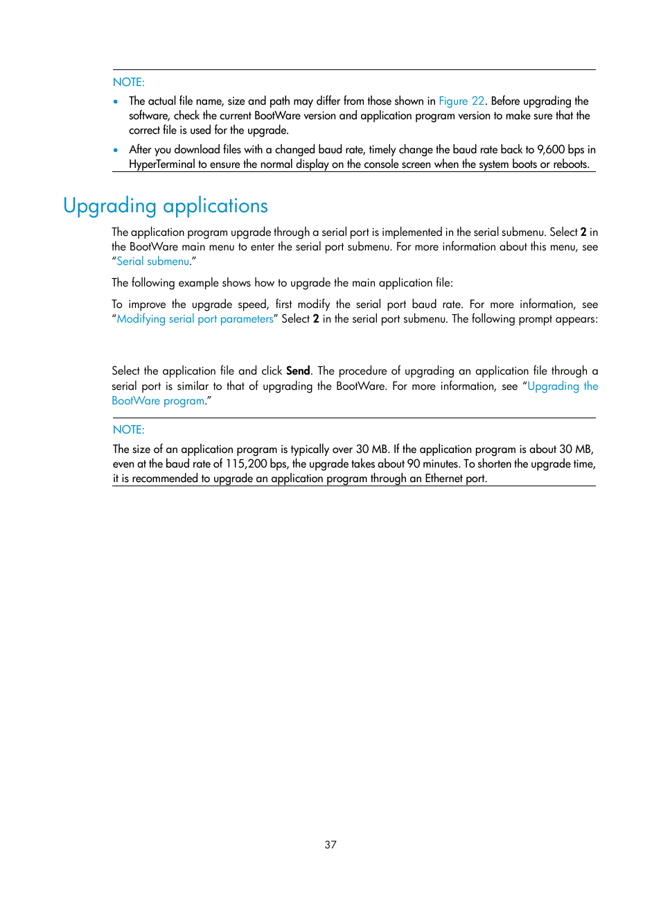 Upgrading applications | H3C Technologies H3C LSWM1WCM10 Access Controller Module User Manual | Page 44 / 50