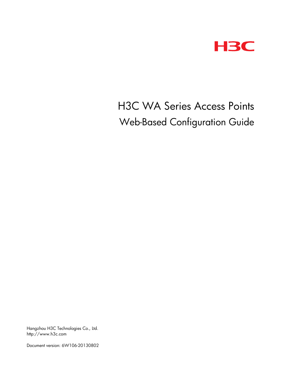 H3C Technologies H3C WA3600 Series Access Points User Manual | 447 pages