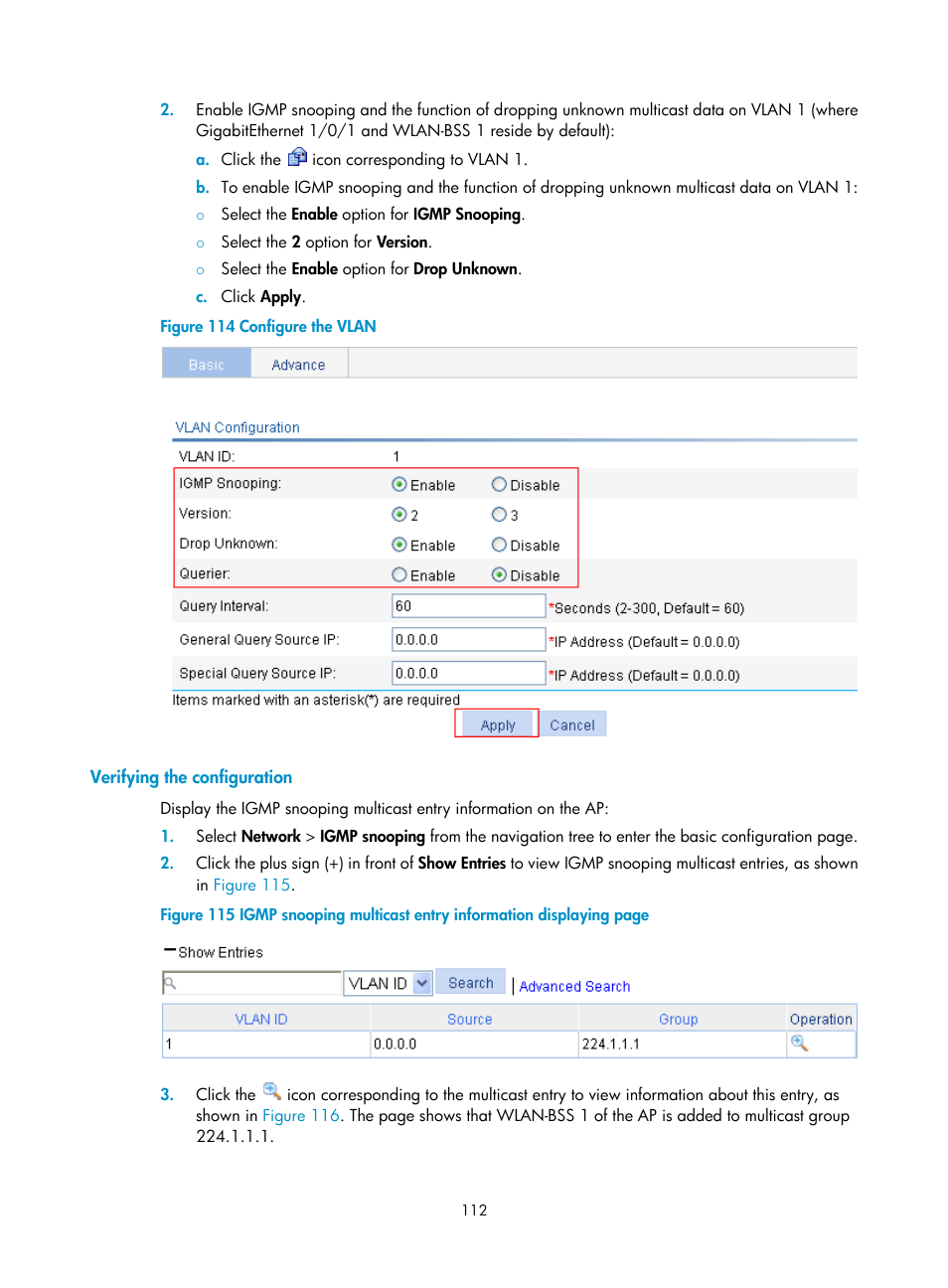 Verifying the configuration | H3C Technologies H3C WA3600 Series Access Points User Manual | Page 125 / 447