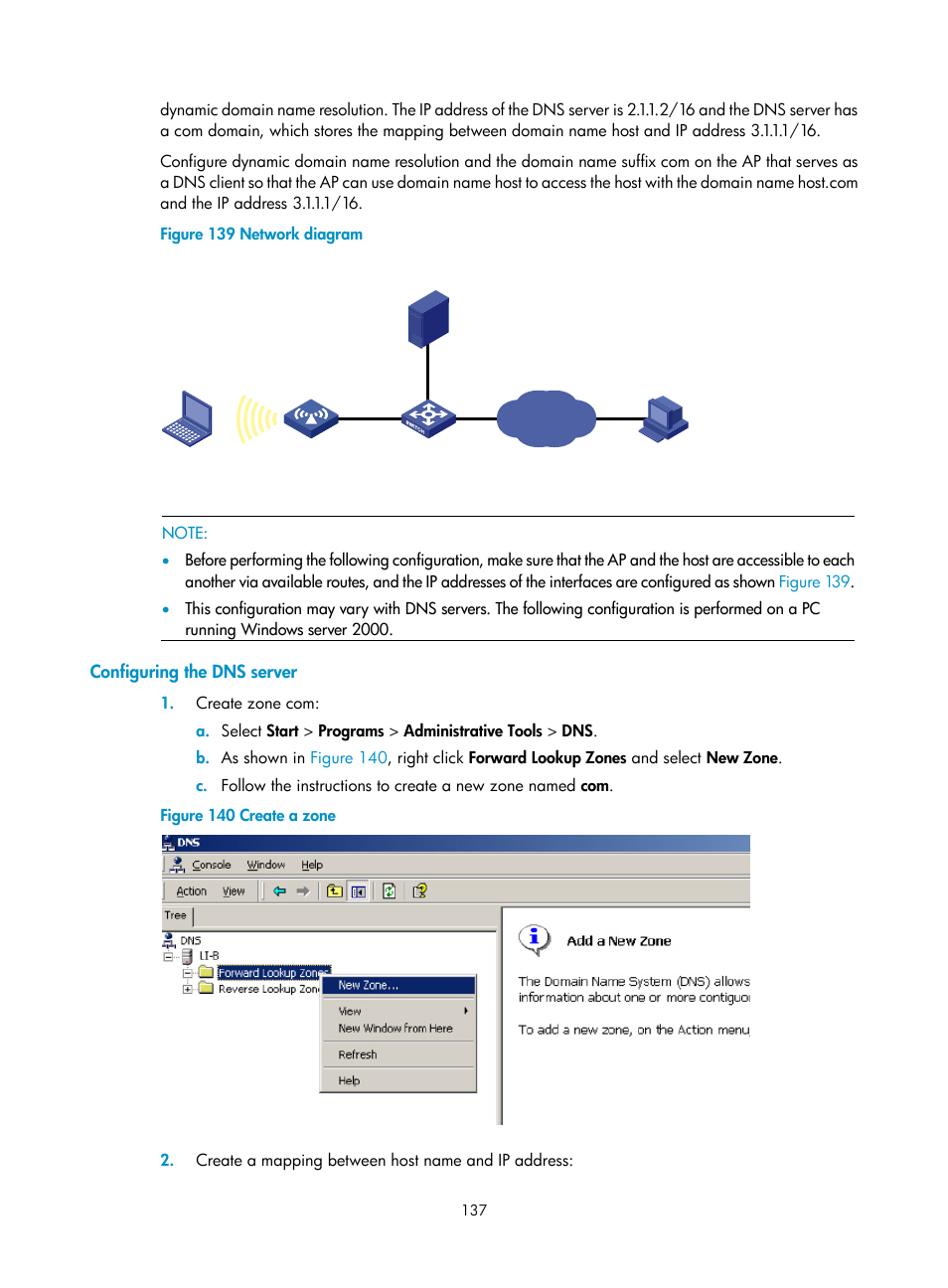 Configuring the dns server, Figure 139, The ap w | H3C Technologies H3C WA3600 Series Access Points User Manual | Page 150 / 447