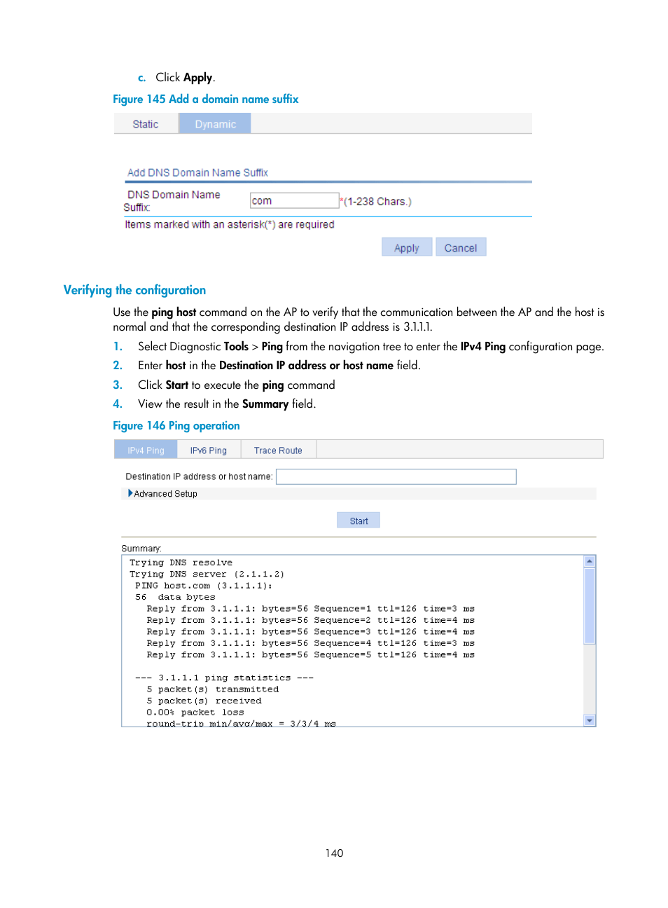 Verifying the configuration, Figure 145 | H3C Technologies H3C WA3600 Series Access Points User Manual | Page 153 / 447