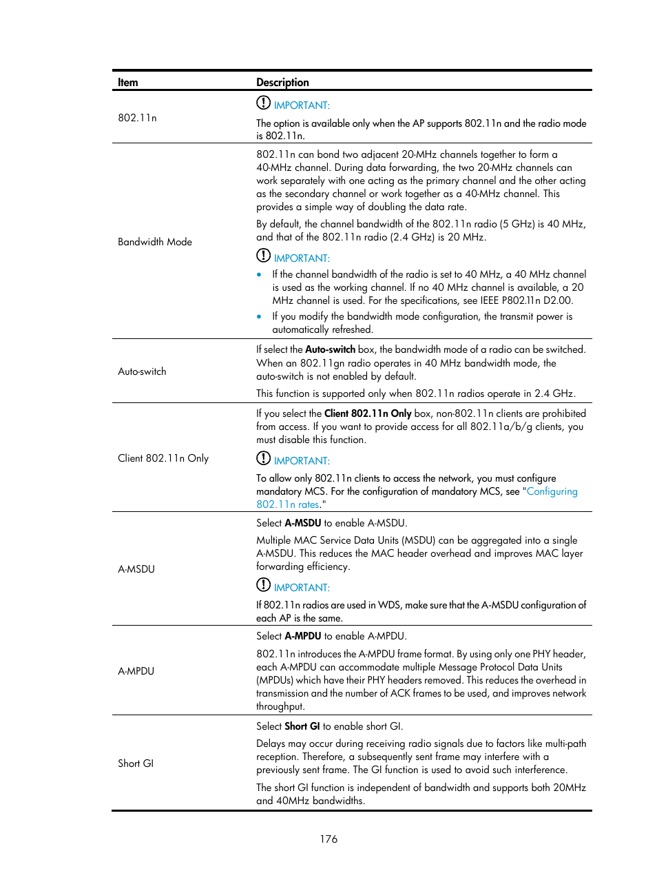 H3C Technologies H3C WA3600 Series Access Points User Manual | Page 189 / 447