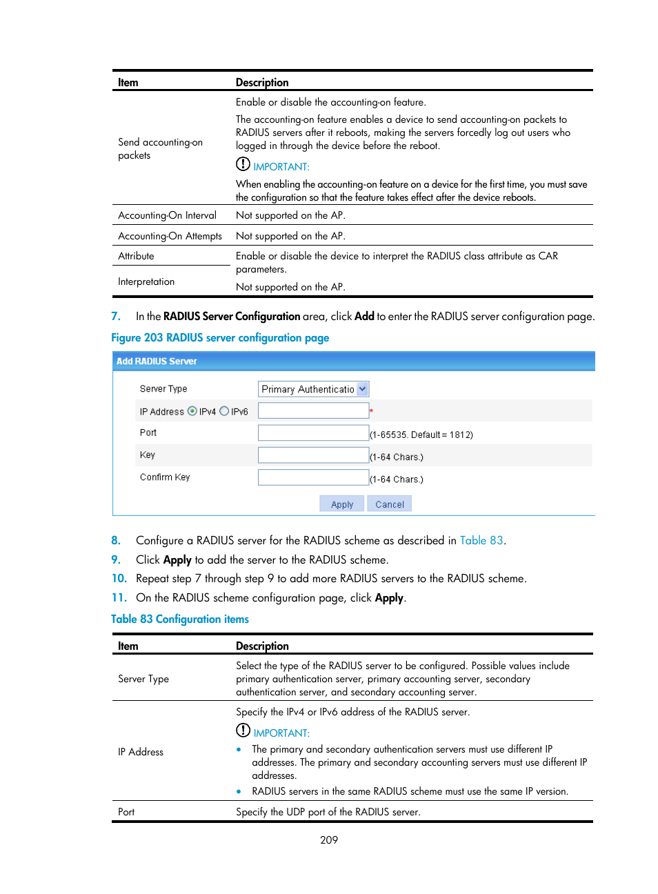 H3C Technologies H3C WA3600 Series Access Points User Manual | Page 222 / 447