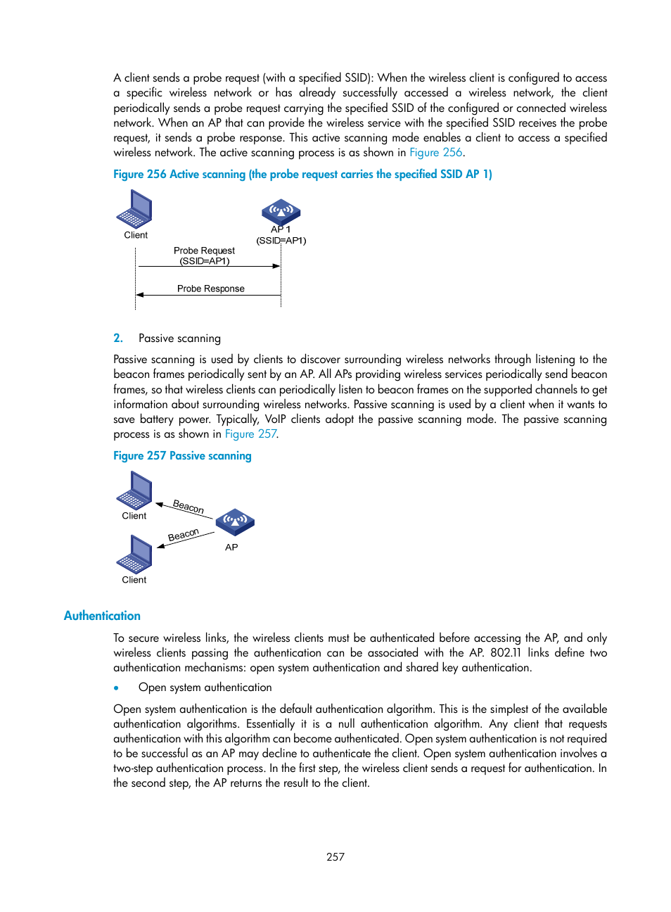 Authentication | H3C Technologies H3C WA3600 Series Access Points User Manual | Page 270 / 447