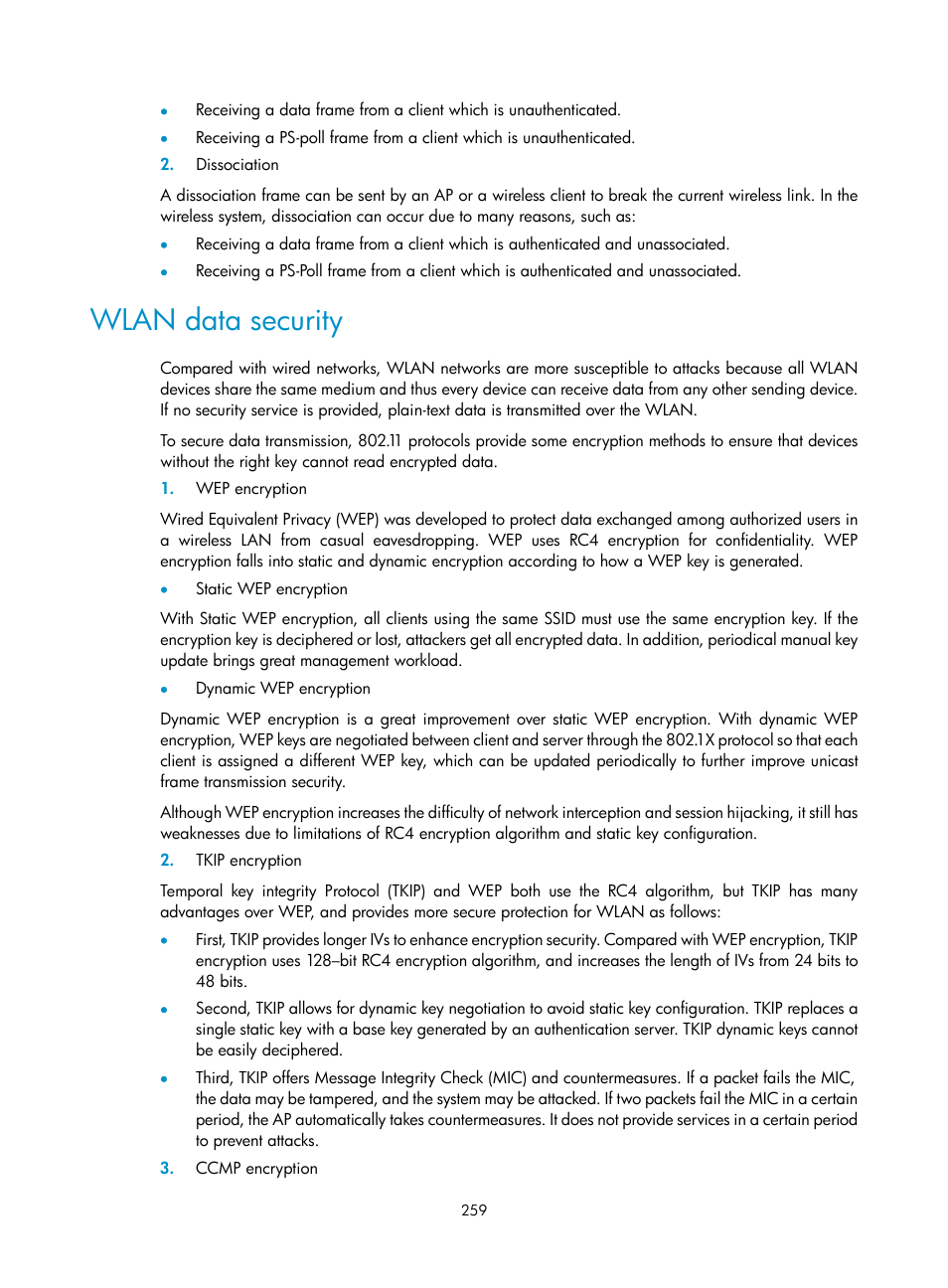 Wlan data security | H3C Technologies H3C WA3600 Series Access Points User Manual | Page 272 / 447