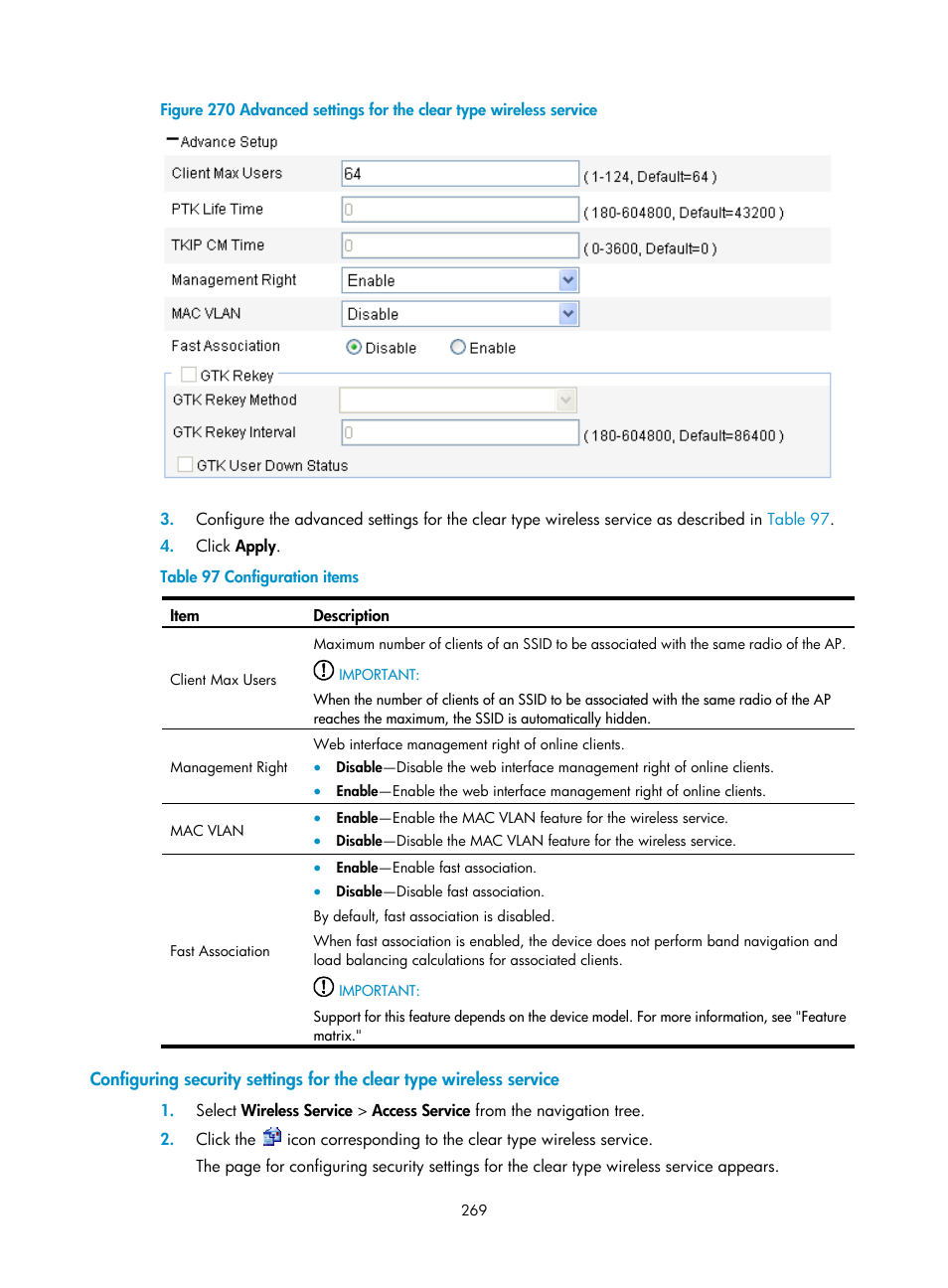 H3C Technologies H3C WA3600 Series Access Points User Manual | Page 282 / 447