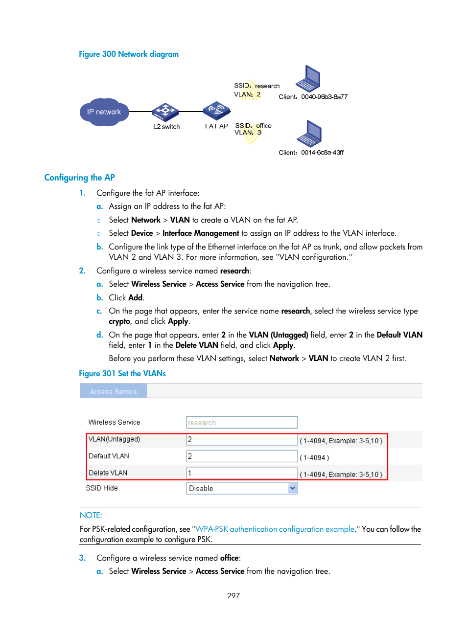 Configuring the ap | H3C Technologies H3C WA3600 Series Access Points User Manual | Page 310 / 447