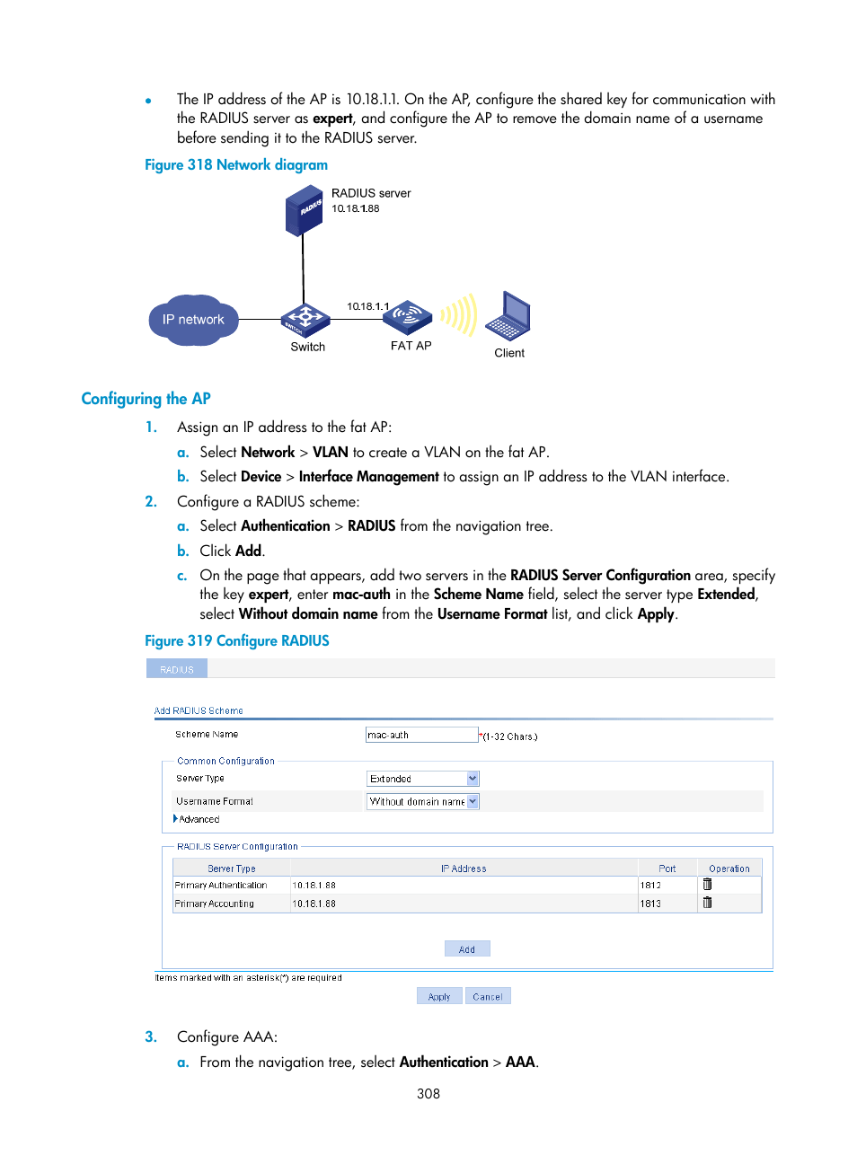 Configuring the ap | H3C Technologies H3C WA3600 Series Access Points User Manual | Page 321 / 447