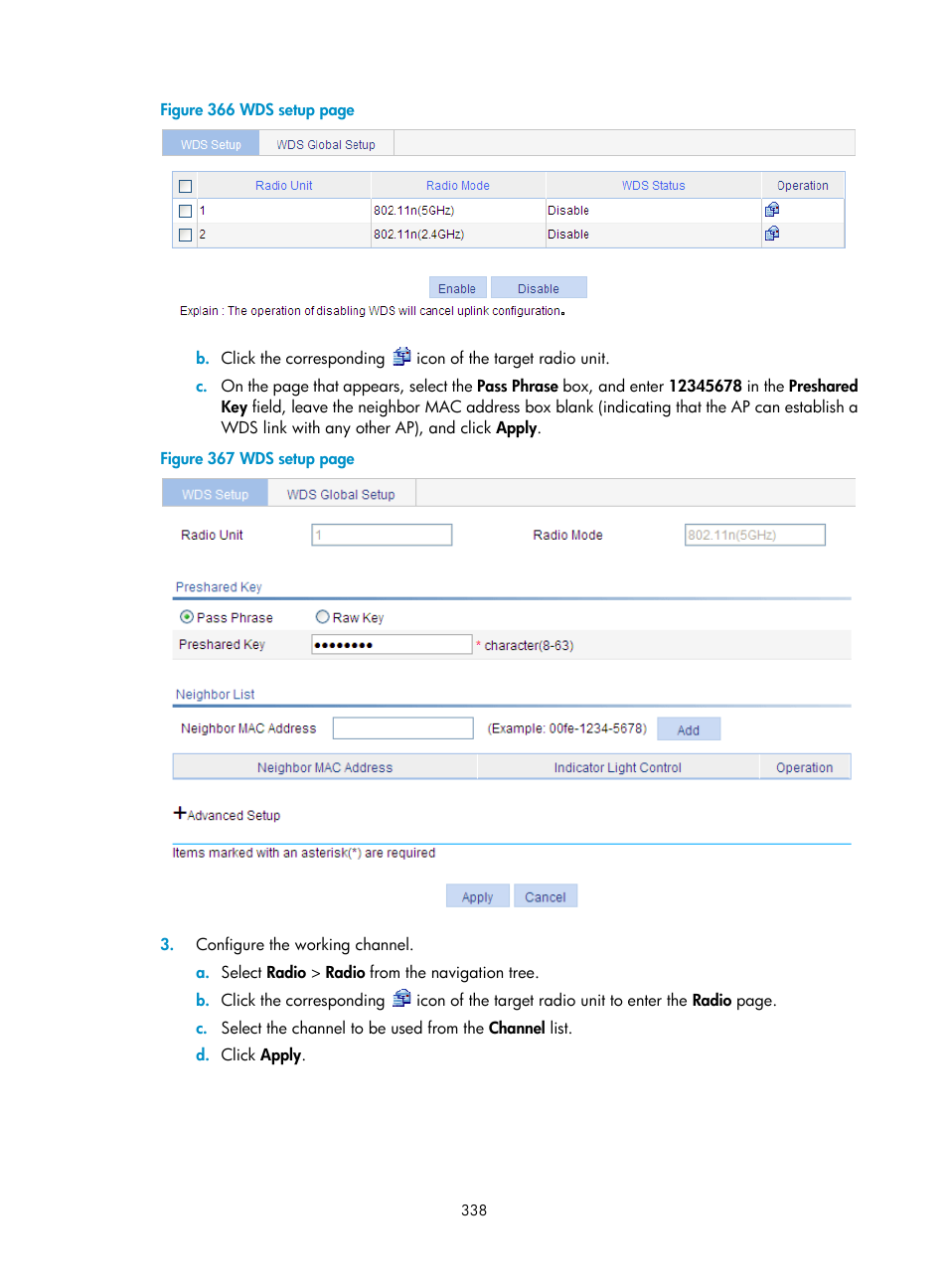 H3C Technologies H3C WA3600 Series Access Points User Manual | Page 351 / 447