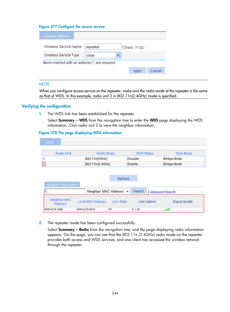 Verifying the configuration | H3C Technologies H3C WA3600 Series Access Points User Manual | Page 357 / 447