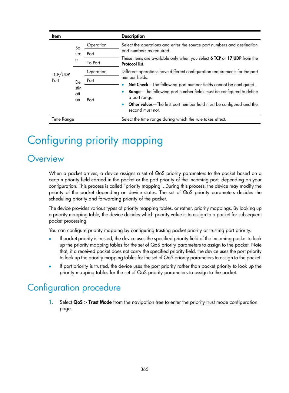 Configuring priority mapping, Overview, Configuration procedure | H3C Technologies H3C WA3600 Series Access Points User Manual | Page 378 / 447