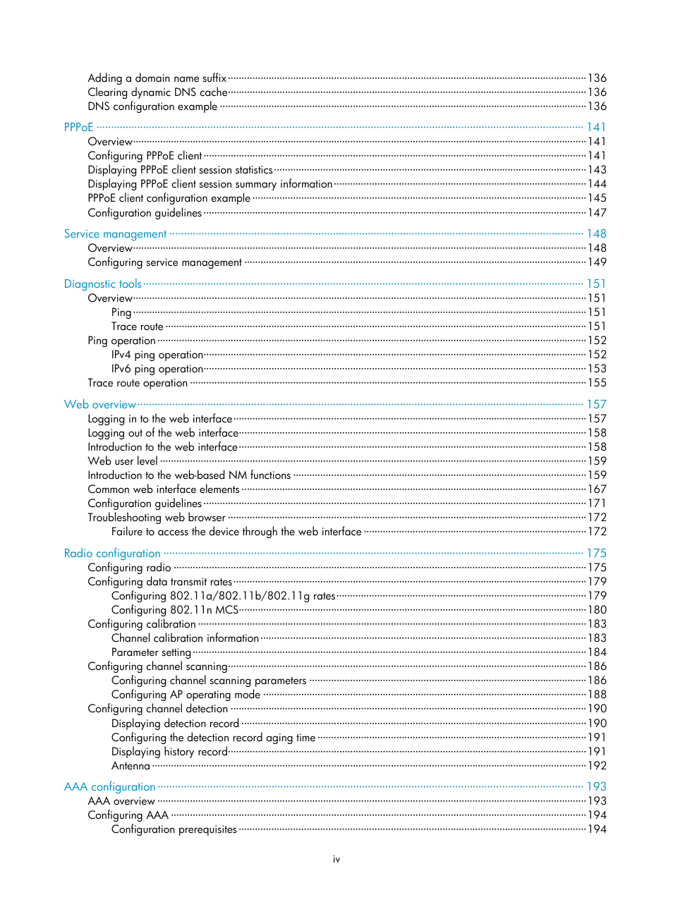 H3C Technologies H3C WA3600 Series Access Points User Manual | Page 9 / 447