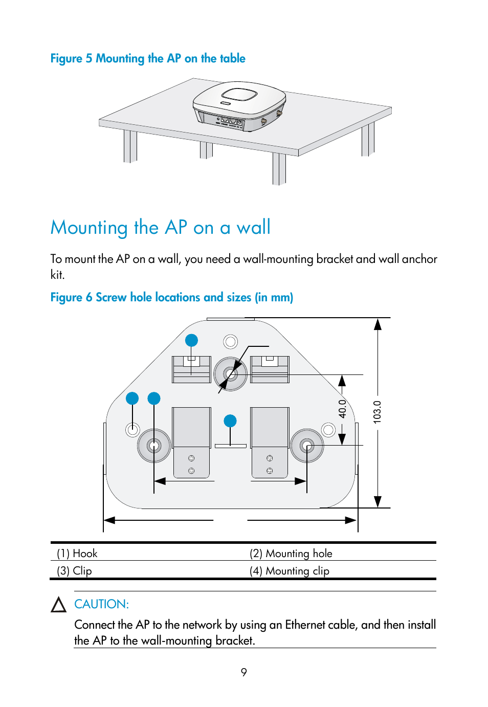 Mounting the ap on a wall | H3C Technologies H3C WA2600 Series WLAN Access Points User Manual | Page 15 / 35