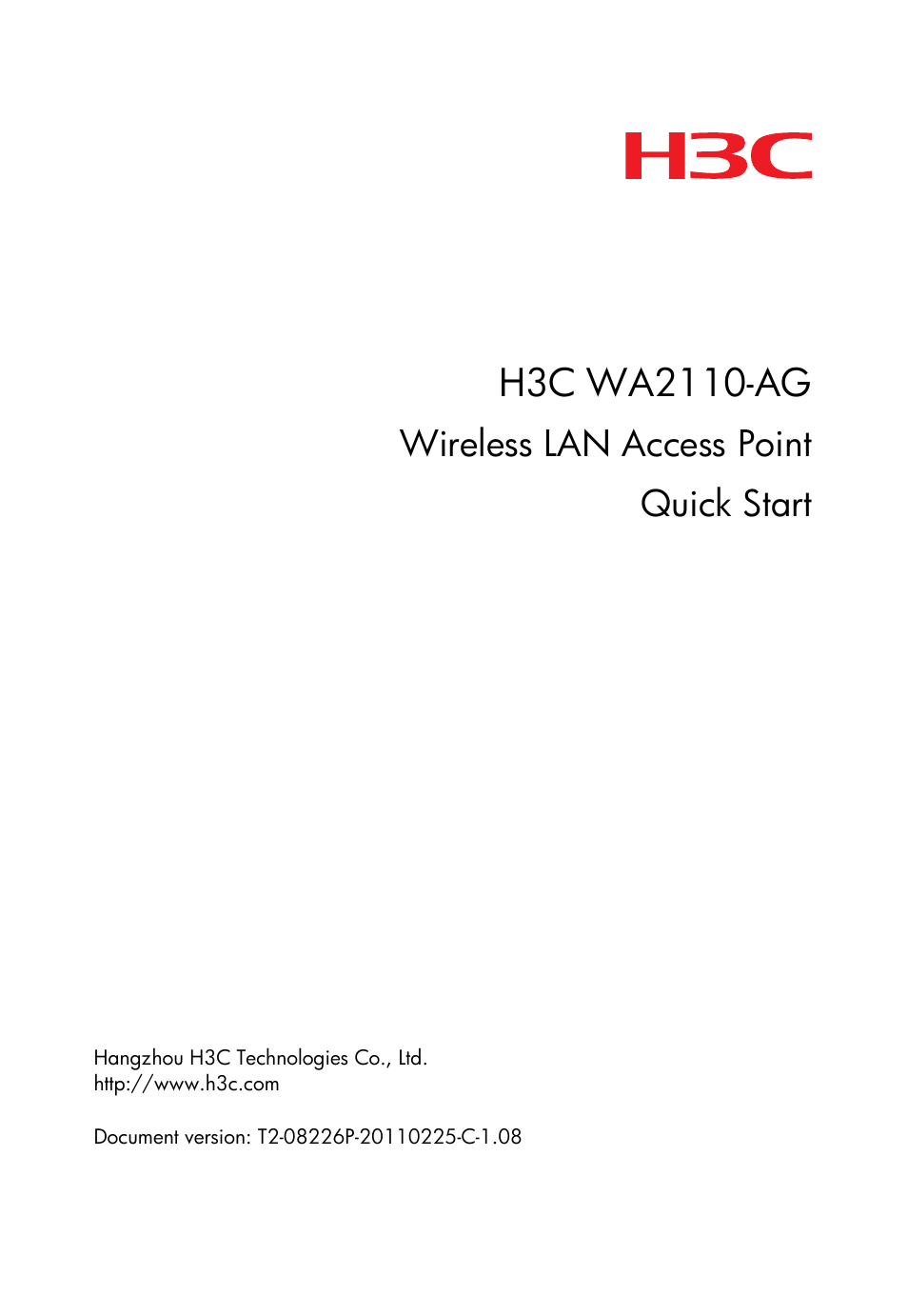 H3C Technologies H3C WA2110-AG Wireless LAN Access Point User Manual | 31 pages