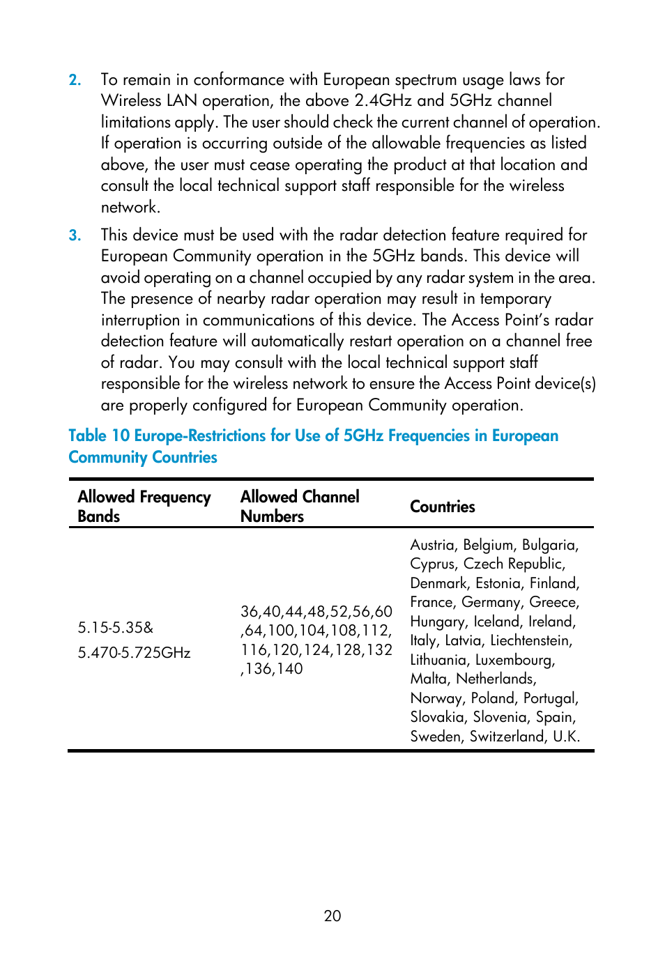 H3C Technologies H3C WA2110-AG Wireless LAN Access Point User Manual | Page 26 / 31