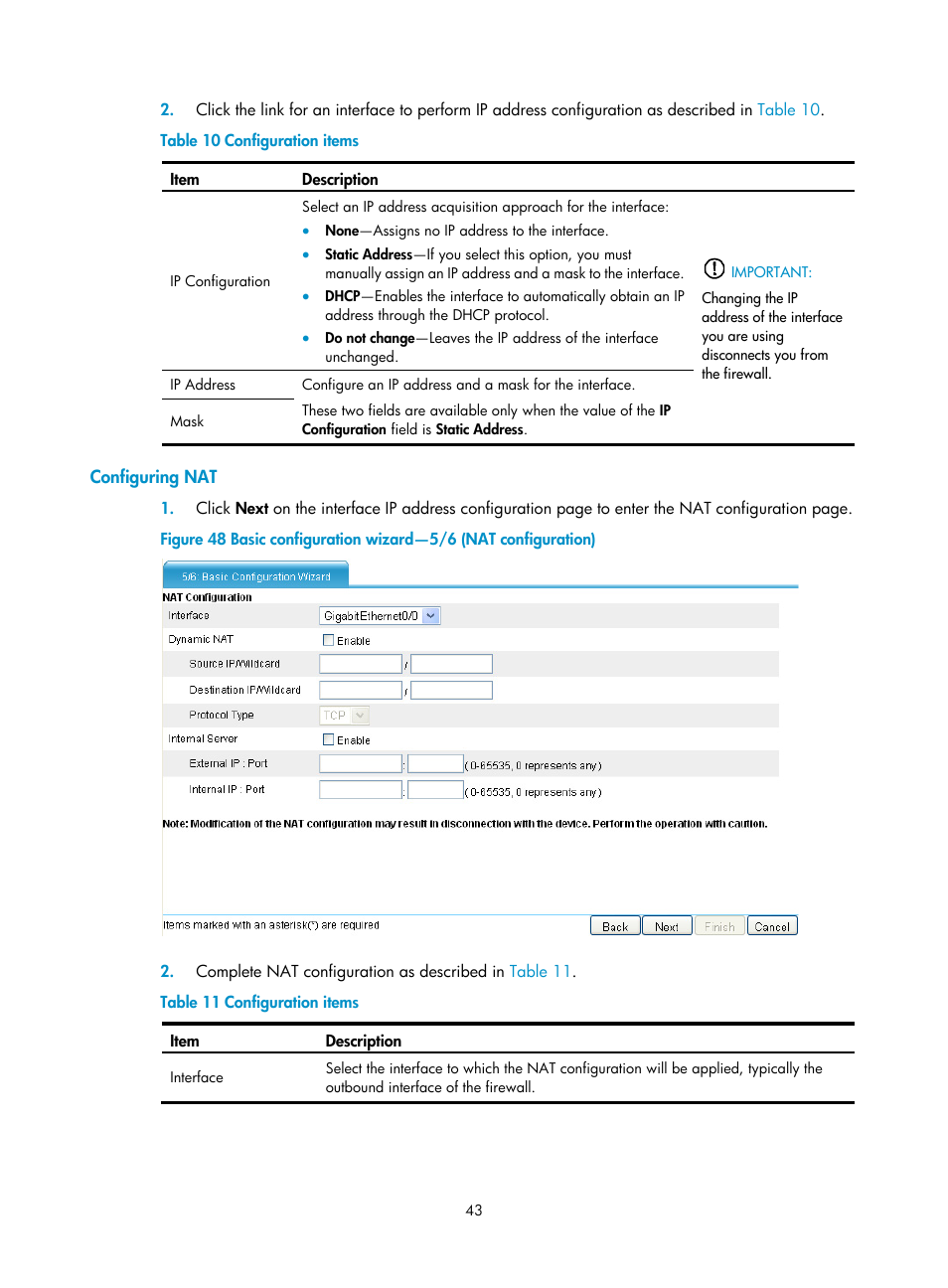 Configuring nat | H3C Technologies H3C SecPath F1000-E User Manual | Page 51 / 95