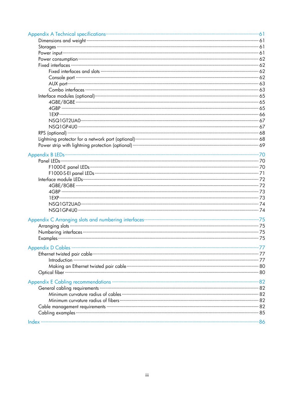 H3C Technologies H3C SecPath F1000-E User Manual | Page 8 / 95