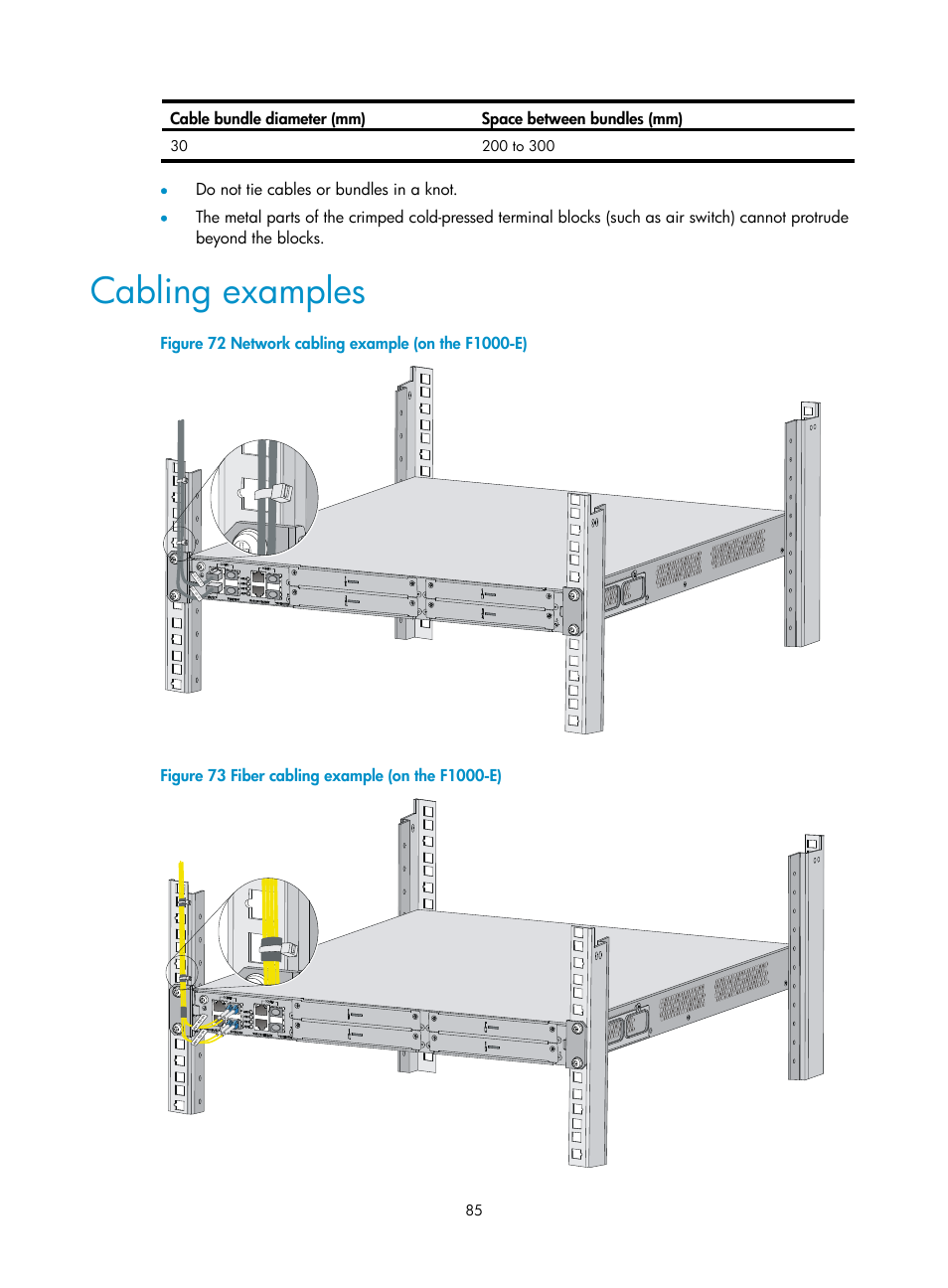 Cabling examples | H3C Technologies H3C SecPath F1000-E User Manual | Page 93 / 95