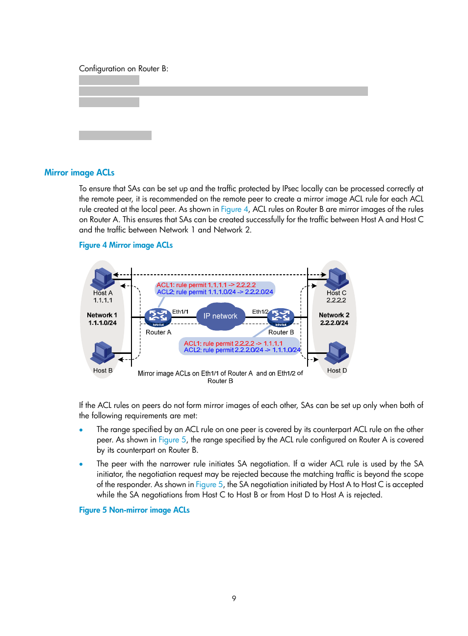 Mirror image acls | H3C Technologies H3C SecPath F1000-E User Manual | Page 137 / 182
