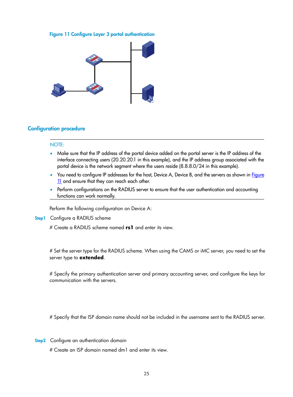 Configuration procedure | H3C Technologies H3C SecPath F1000-E User Manual | Page 26 / 182