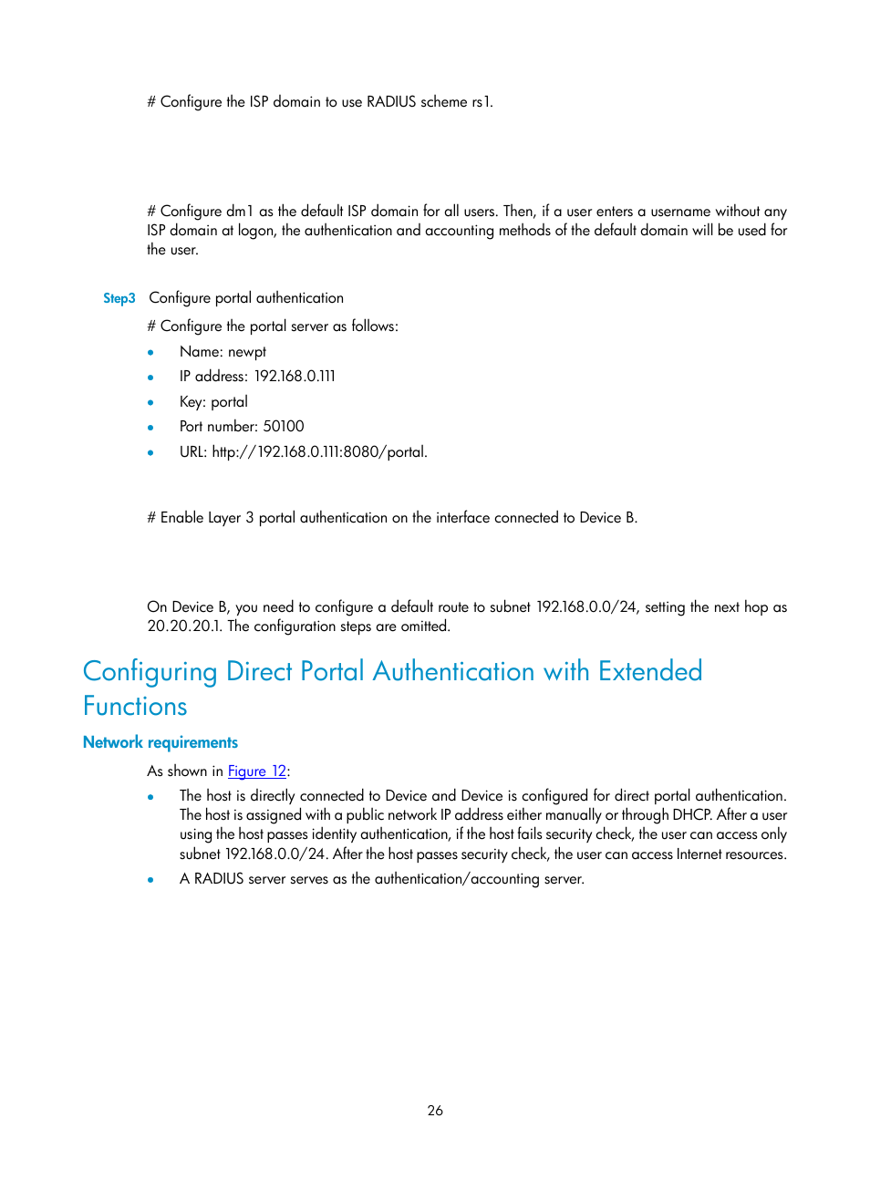 Network requirements | H3C Technologies H3C SecPath F1000-E User Manual | Page 27 / 182