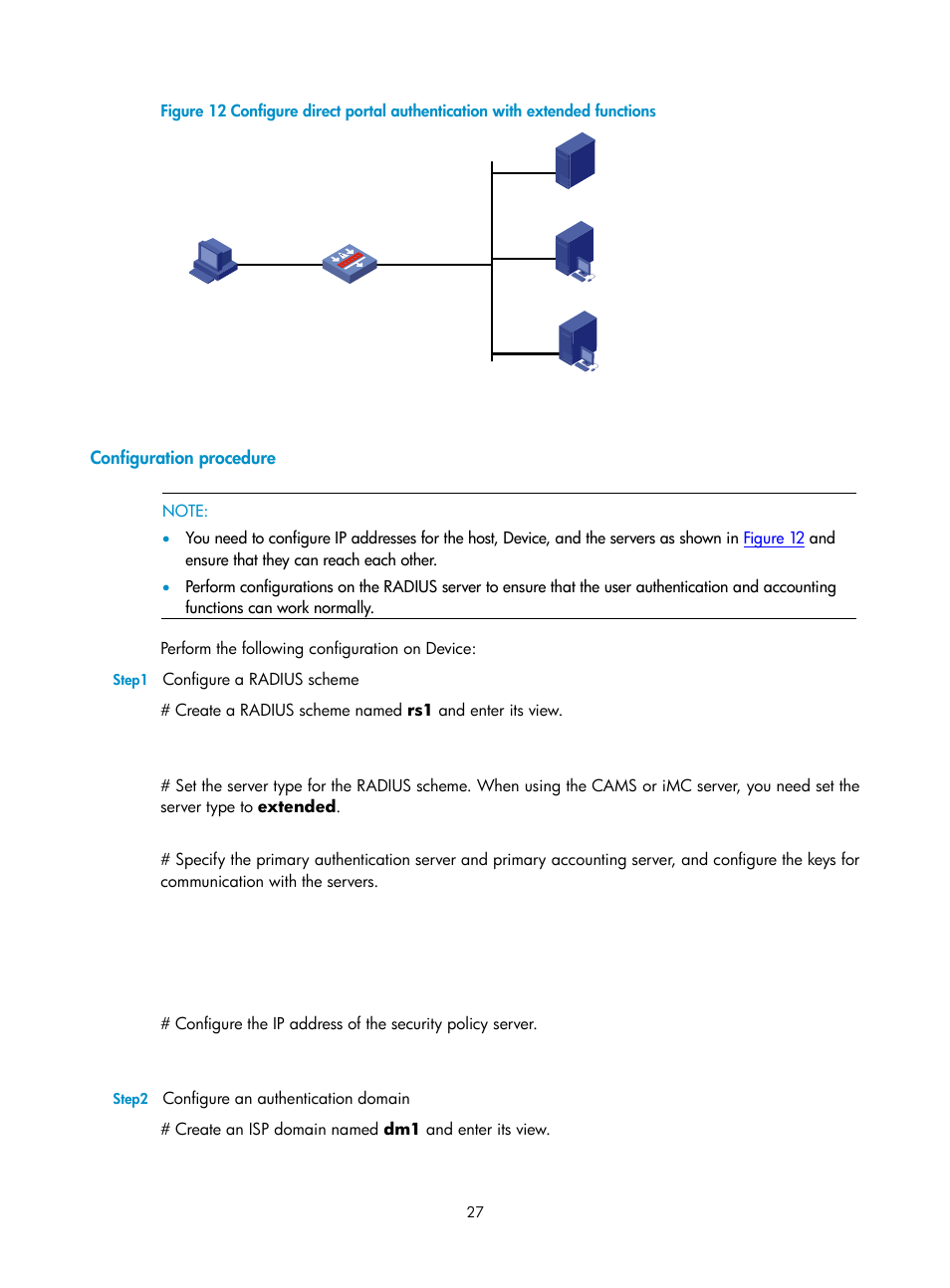 Configuration procedure | H3C Technologies H3C SecPath F1000-E User Manual | Page 28 / 182