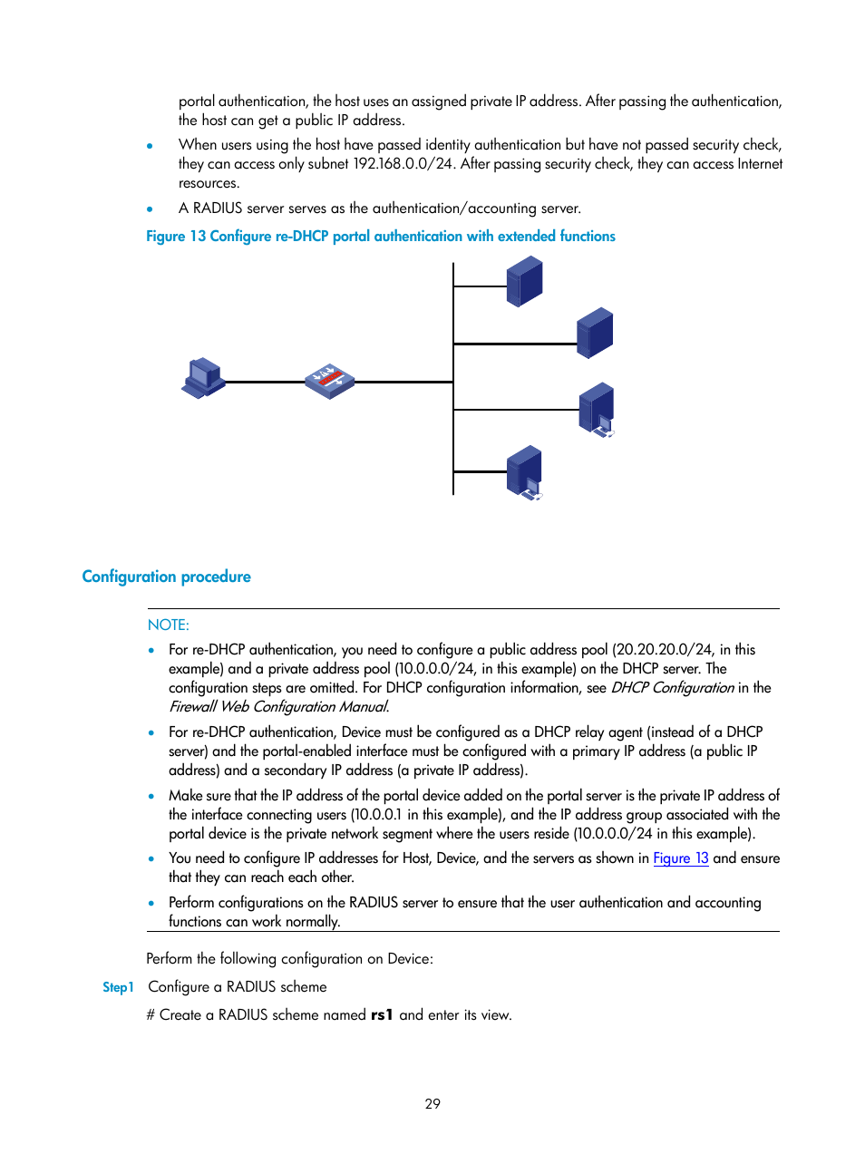 Configuration procedure | H3C Technologies H3C SecPath F1000-E User Manual | Page 30 / 182