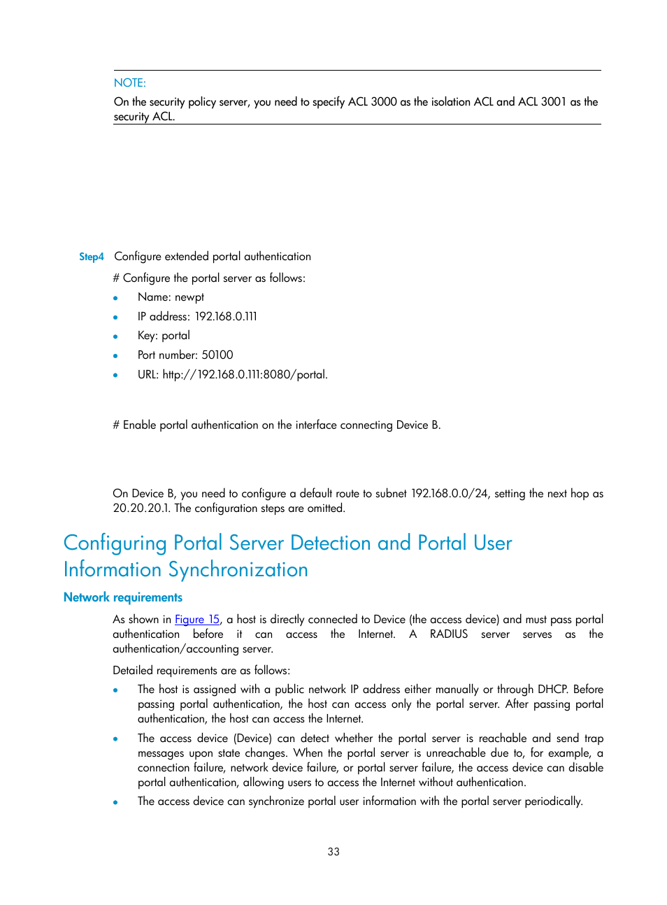 Network requirements | H3C Technologies H3C SecPath F1000-E User Manual | Page 34 / 182