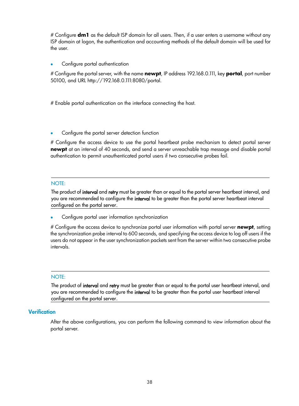 Verification | H3C Technologies H3C SecPath F1000-E User Manual | Page 39 / 182