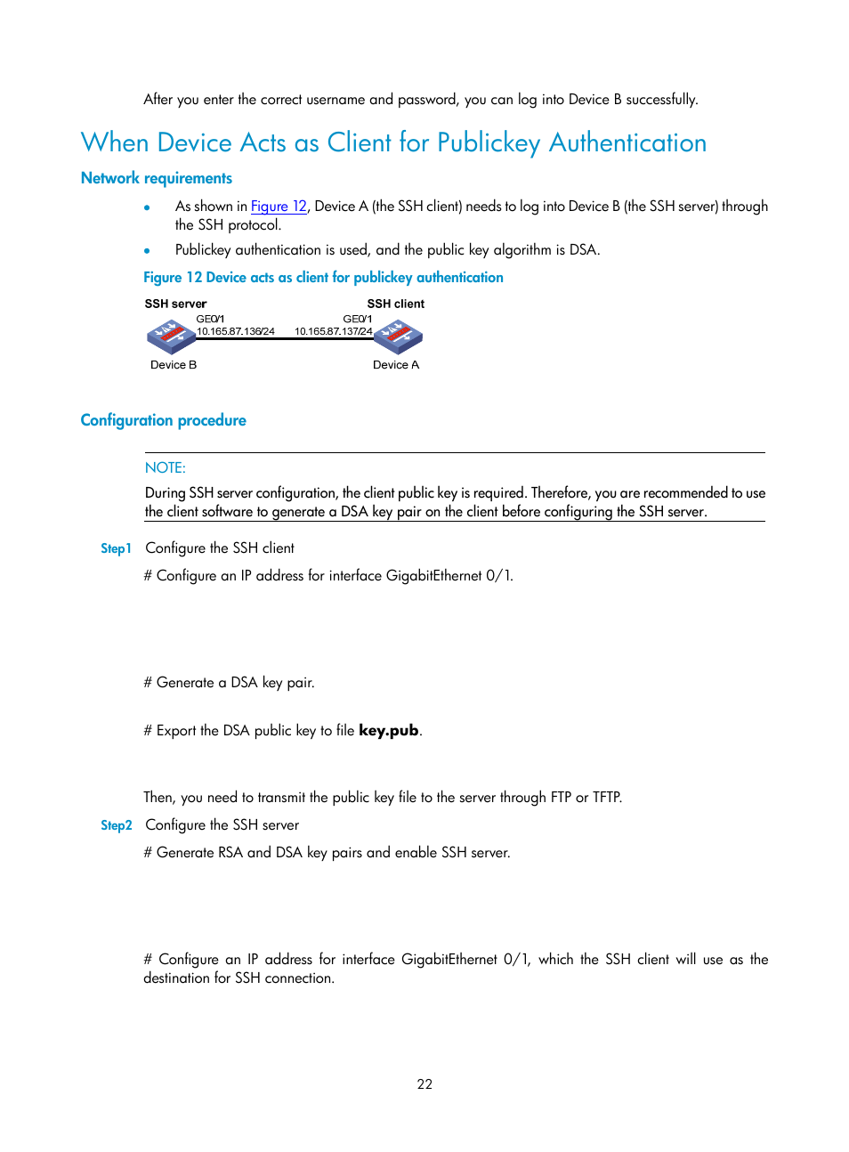 Network requirements, Configuration procedure | H3C Technologies H3C SecPath F1000-E User Manual | Page 78 / 182