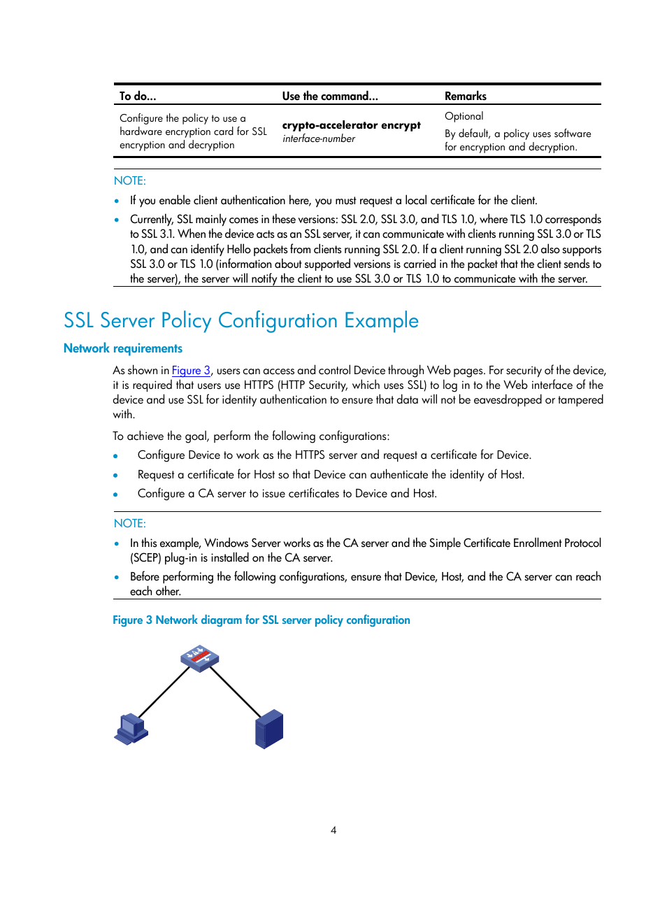 Ssl server policy configuration example, Network requirements | H3C Technologies H3C SecPath F1000-E User Manual | Page 94 / 182
