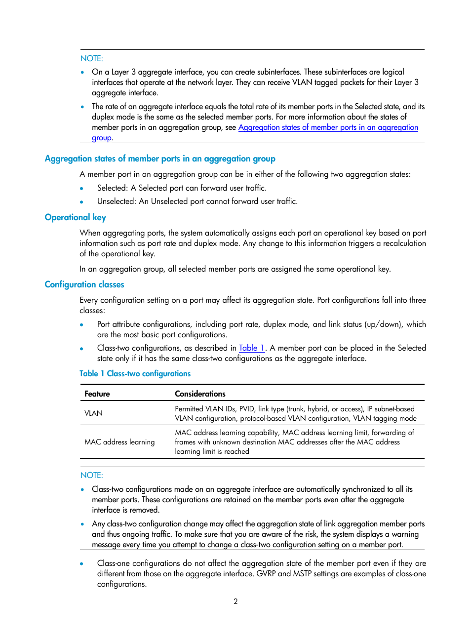 Operational key, Configuration classes | H3C Technologies H3C SecPath F1000-E User Manual | Page 18 / 57