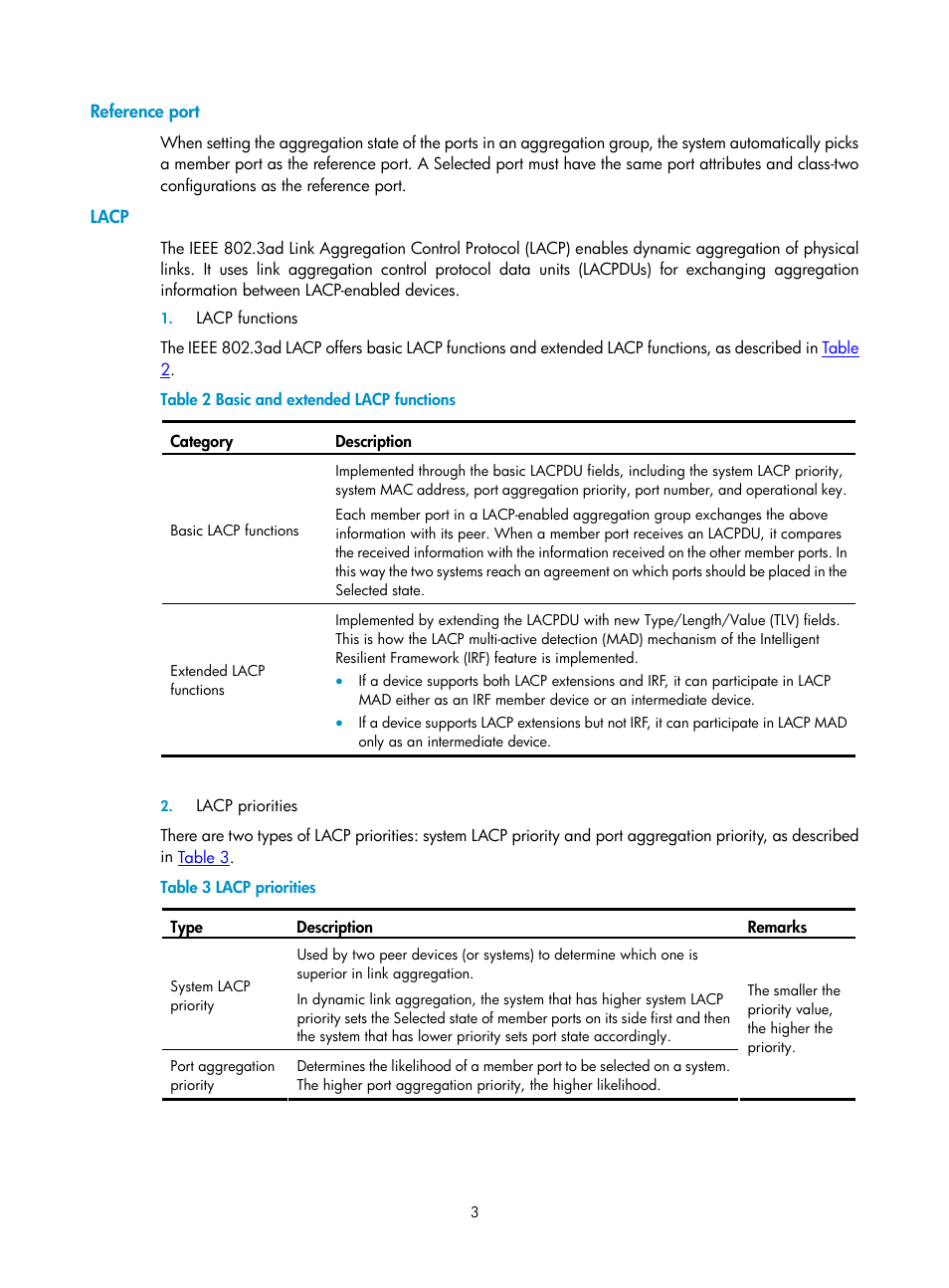 Reference port, Lacp | H3C Technologies H3C SecPath F1000-E User Manual | Page 19 / 57