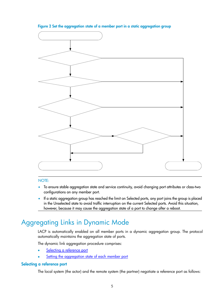Aggregating links in dynamic mode, Selecting a reference port, Figure 2 | H3C Technologies H3C SecPath F1000-E User Manual | Page 21 / 57