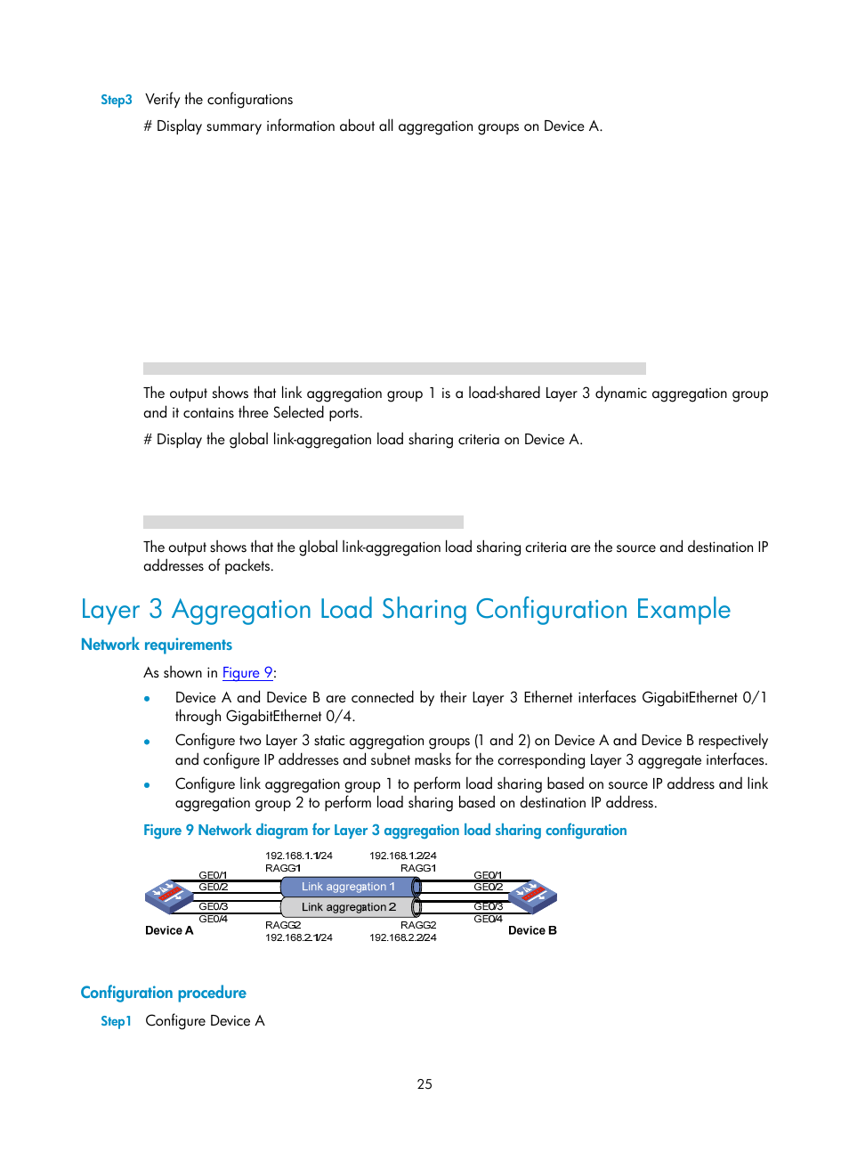 Network requirements, Configuration procedure | H3C Technologies H3C SecPath F1000-E User Manual | Page 41 / 57