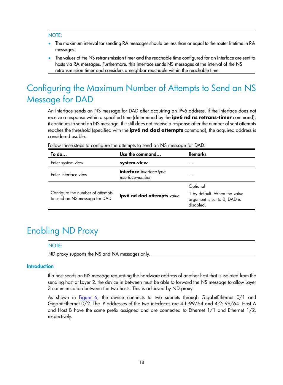 Enabling nd proxy, Introduction | H3C Technologies H3C SecPath F1000-E User Manual | Page 118 / 198