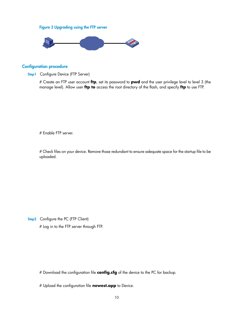 Configuration procedure | H3C Technologies H3C SecPath F1000-E User Manual | Page 140 / 198