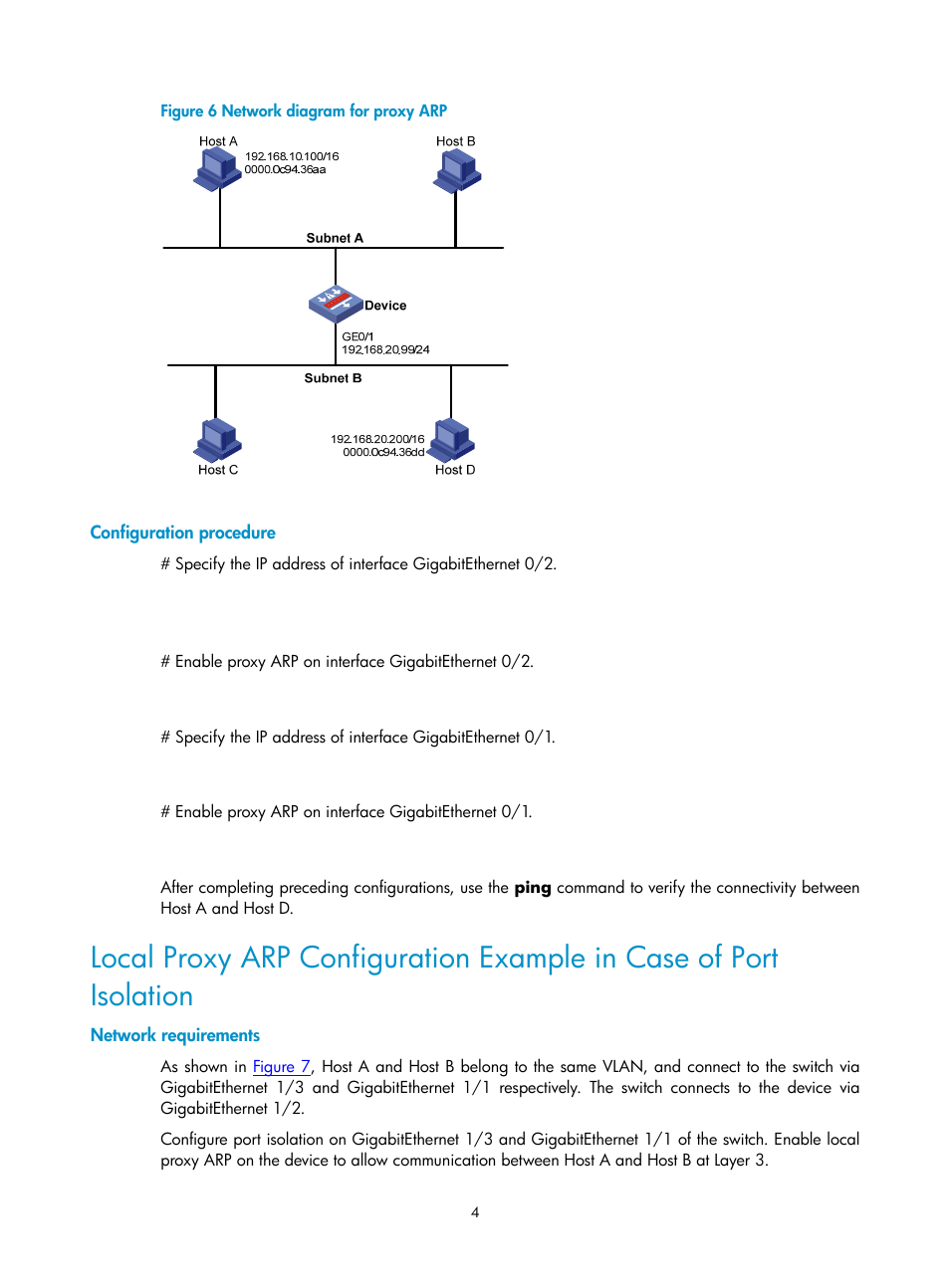 Configuration procedure, Network requirements | H3C Technologies H3C SecPath F1000-E User Manual | Page 16 / 198