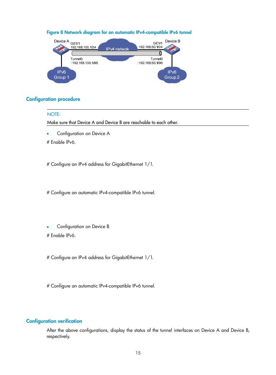 Configuration procedure, Configuration verification | H3C Technologies H3C SecPath F1000-E User Manual | Page 161 / 198