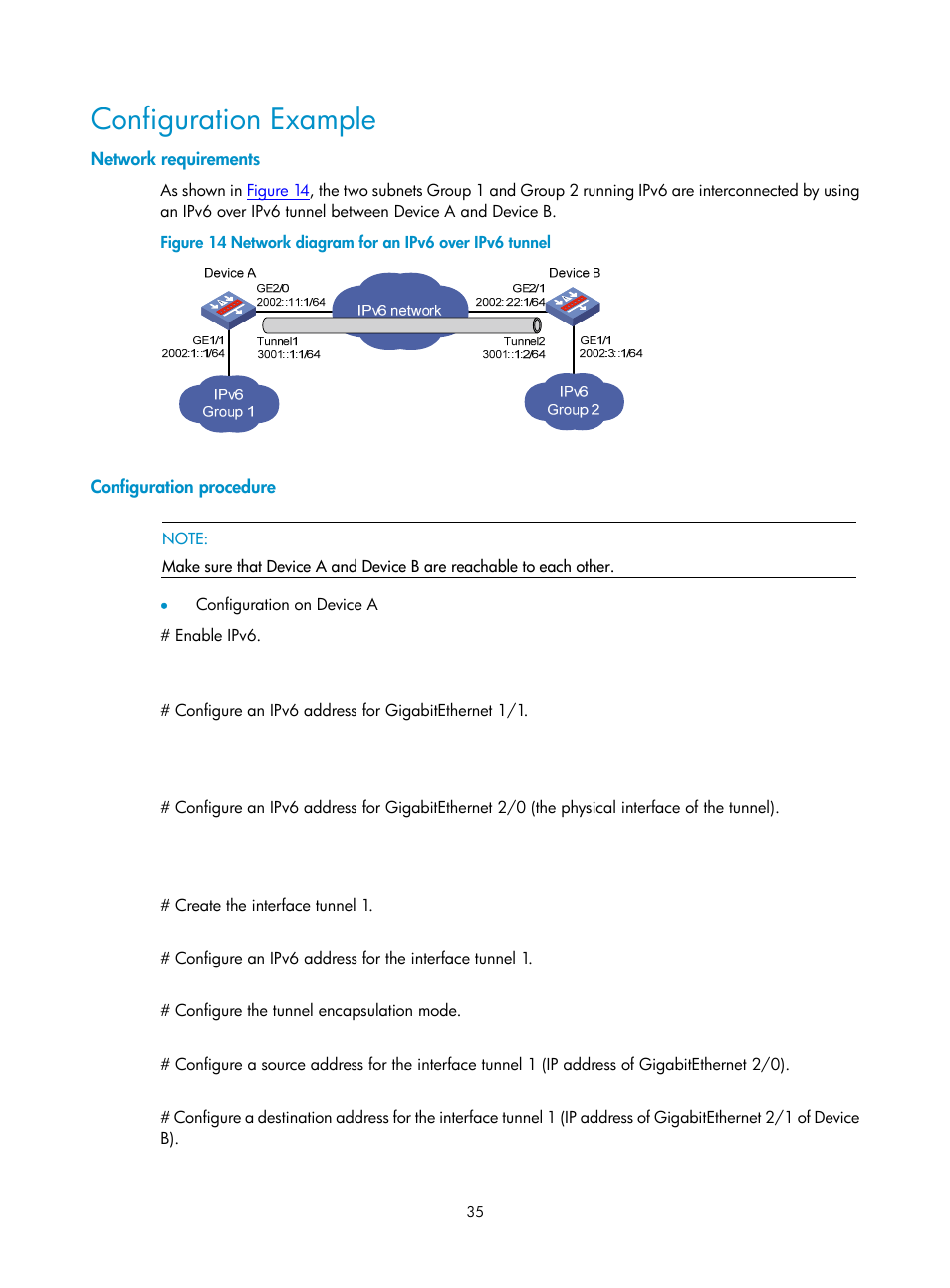 Configuration example, Network requirements, Configuration procedure | H3C Technologies H3C SecPath F1000-E User Manual | Page 181 / 198