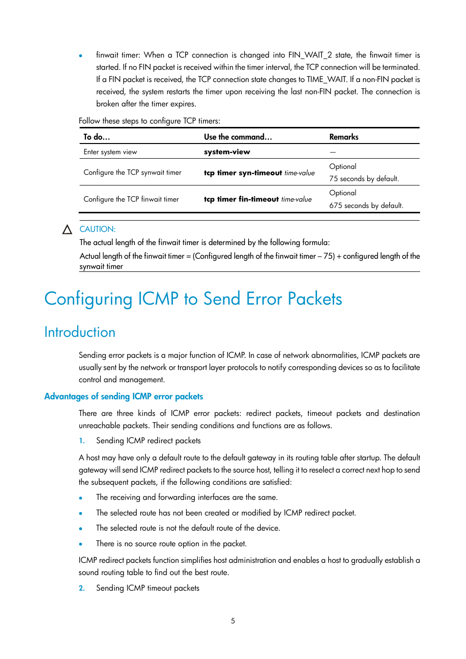 Configuring icmp to send error packets, Introduction, Advantages of sending icmp error packets | H3C Technologies H3C SecPath F1000-E User Manual | Page 25 / 198