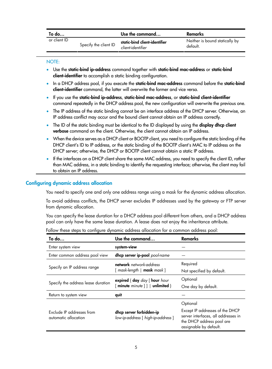 Configuring dynamic address allocation | H3C Technologies H3C SecPath F1000-E User Manual | Page 45 / 198