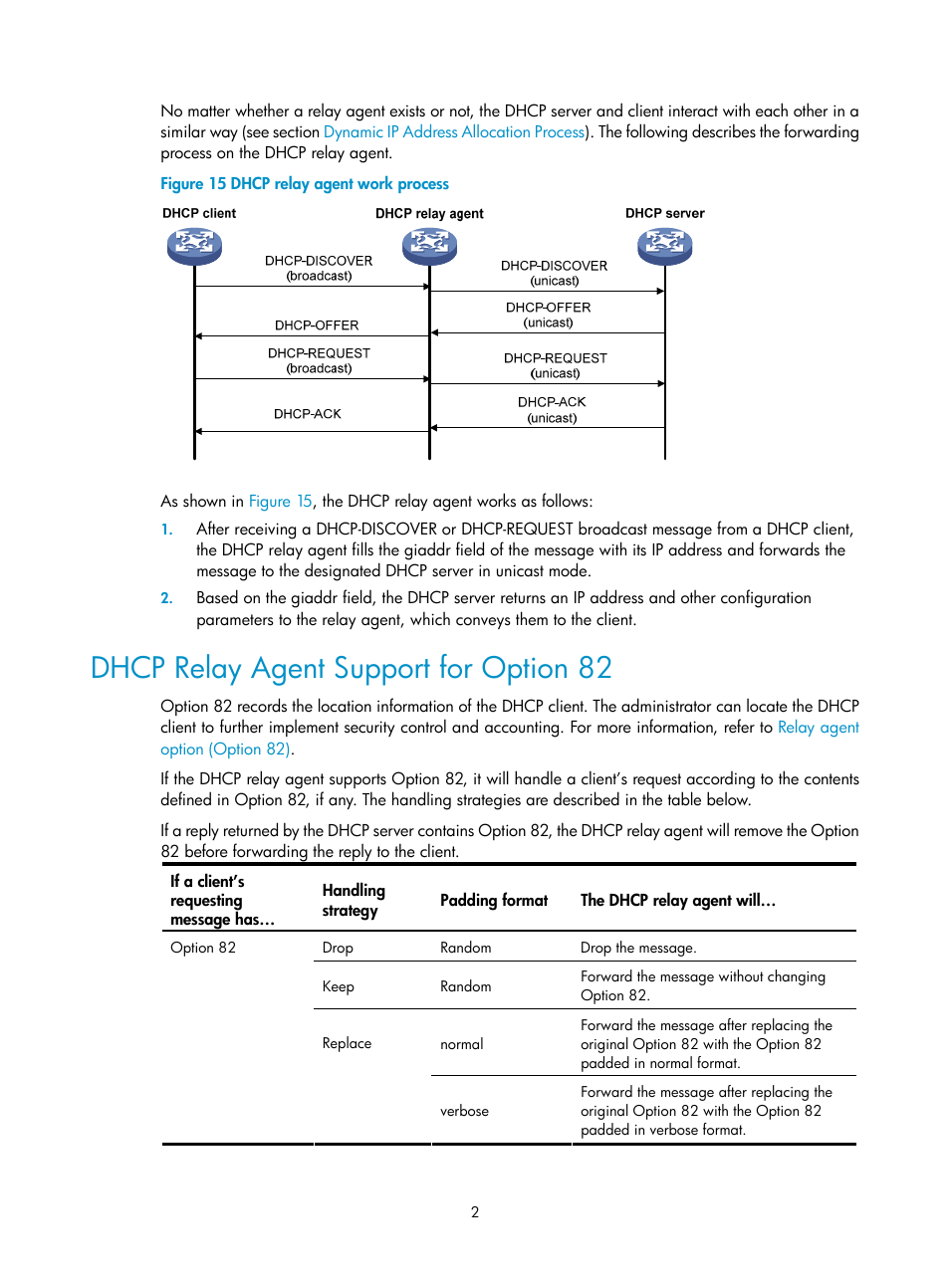Dhcp relay agent support for option 82 | H3C Technologies H3C SecPath F1000-E User Manual | Page 60 / 198