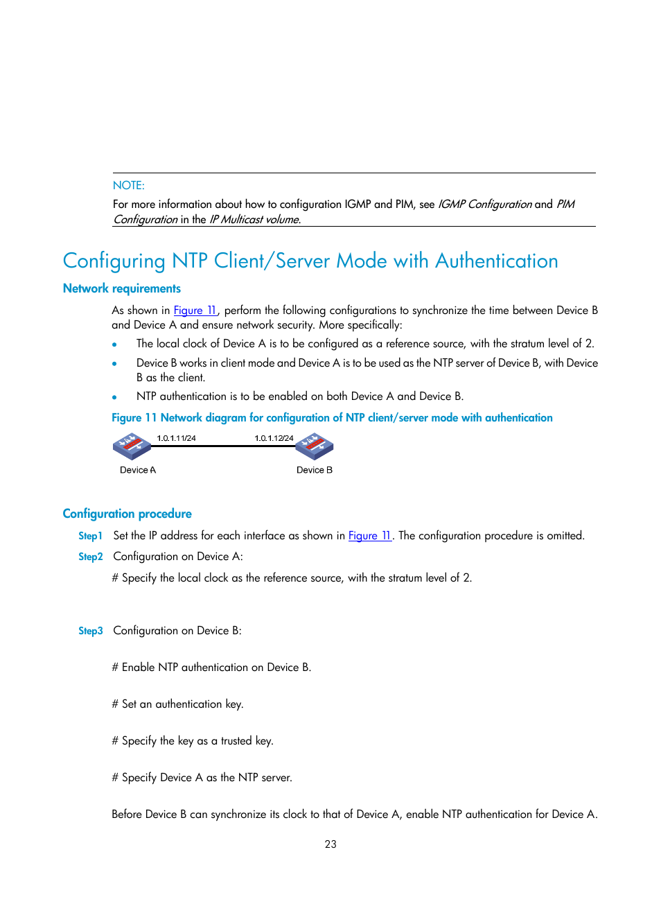 Network requirements, Configuration procedure | H3C Technologies H3C SecPath F1000-E User Manual | Page 135 / 326