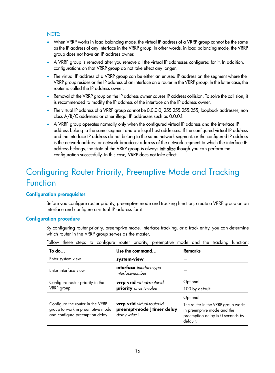 Configuration prerequisites, Configuration procedure | H3C Technologies H3C SecPath F1000-E User Manual | Page 17 / 326